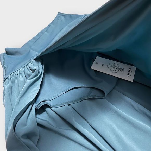 NEW Halara Breezeful High Waisted Maxi Skirt XS Mineral Blue Flowy High Slit - Picture 3 of 6